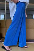 Made in Italy Plisse Wide Leg Pant Lapis